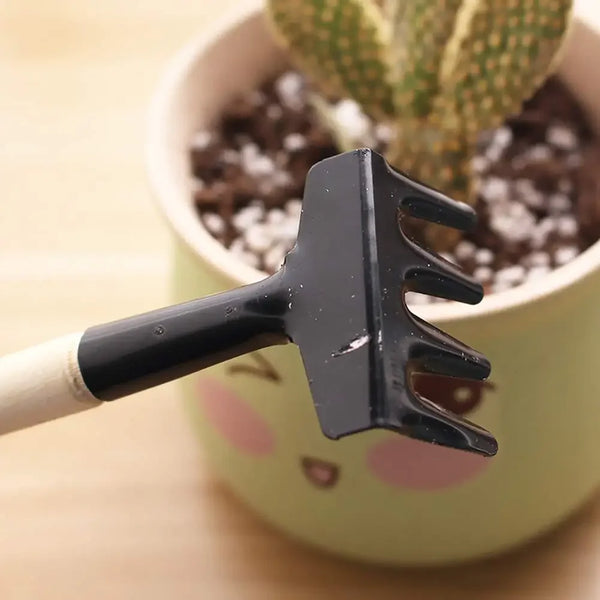 Floravio Mini Gartenwerkzeug-Set | Ideal für Sukkulenten & Bonsai | Ergonomisch & Robust | Holz & Stahl
