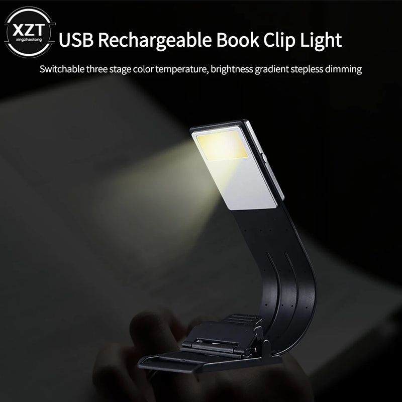 Readelle LED Leselampe mit Clip | USB-aufladbar & 3 Farbmodi | Tragbar & Dimmbar | Für Bücher, eReader & Kindle