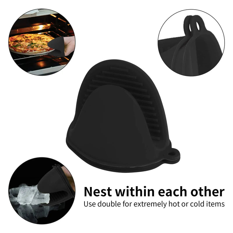 Silikon Topfhandschuhe GRIPPURA Duo | Hitzebeständig & Rutschfest | 2er-Set Mini-Ofenhandschuhe | Für Kochen & Backen