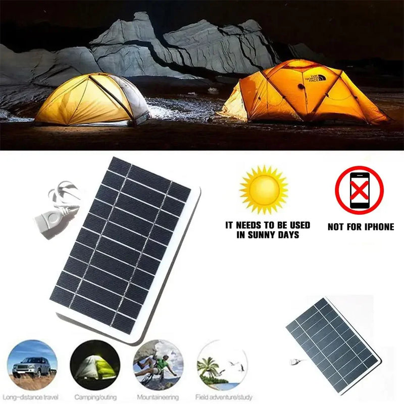 SunChargea Mobiles Solarpanel 5V 2W | USB Ladegerät | Für Powerbank, Smartphone & Outdoor Camping