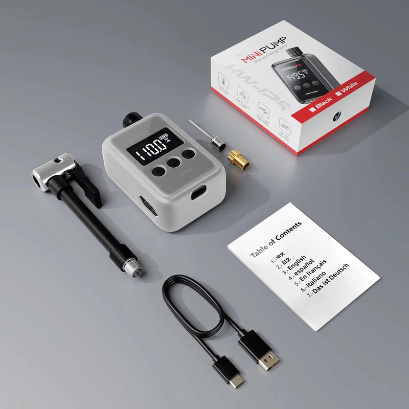 PowerAir Pro Elektrische Luftpumpe | 150 PSI Hochdruck | Tragbarer Mini-Kompressor für Fahrrad, Auto & Ball | USB-Aufladung