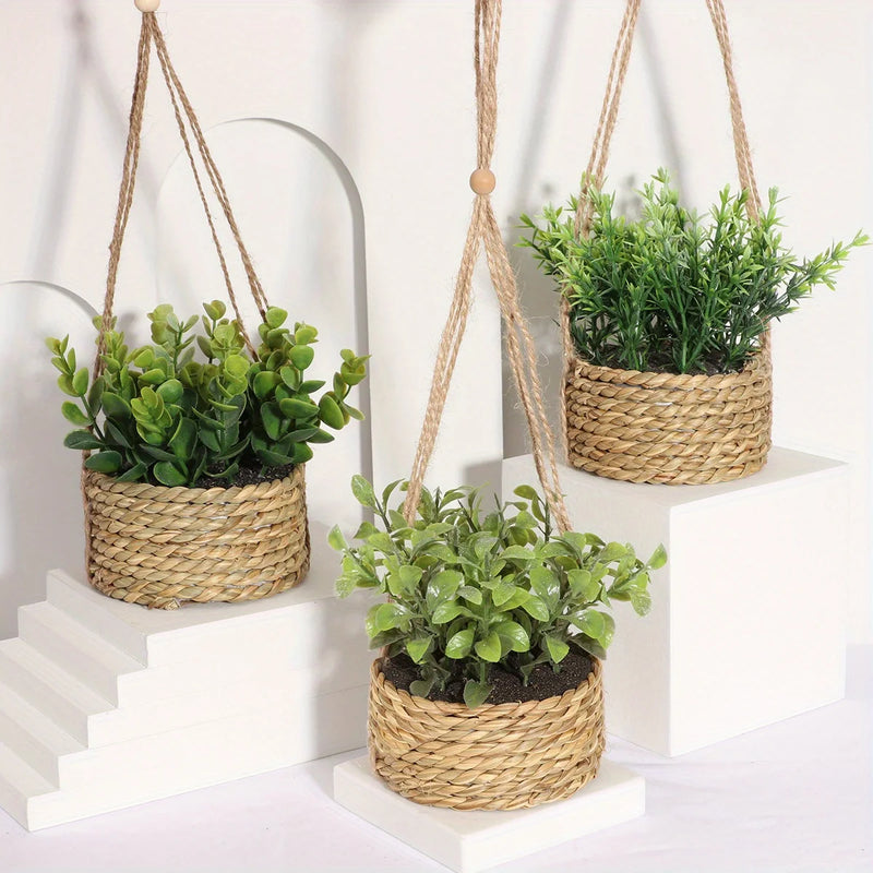 VerduraGreen Künstliche Eukalyptus & Rosmarin Pflanze | 40 cm | Im Topf | Realistische Zimmerpflanze aus PE-Kunststoff | Pflegeleichte Dekoration