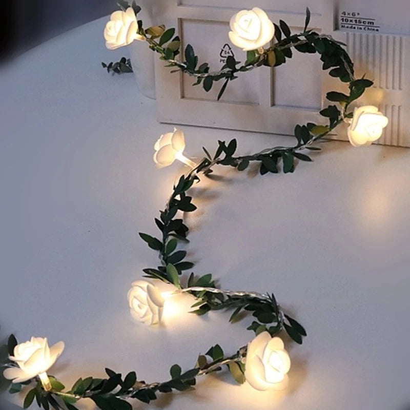 Rosavera LED Rosenlichterkette | 3 m Blumengirlande | Warmweiß | Romantische Deko für Hochzeit & Zuhause