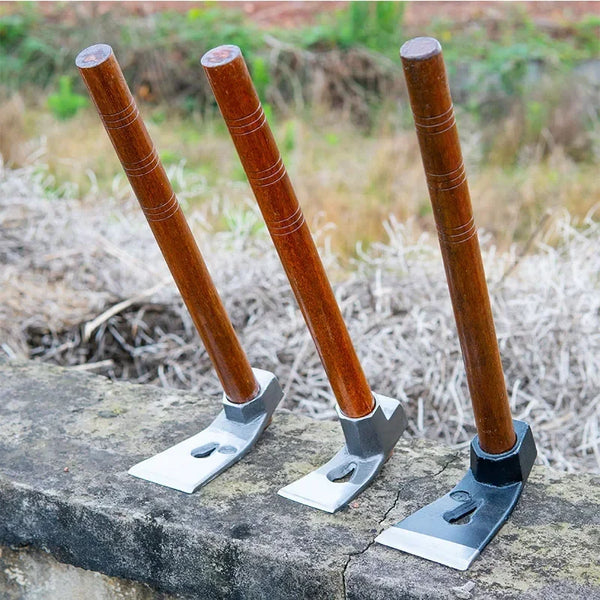 Rootnix Handhacke für Gartenarbeit | Schmiedeeisen & Aokaholz | Unkrautjäten, Graben & Nagelziehen | 30 cm