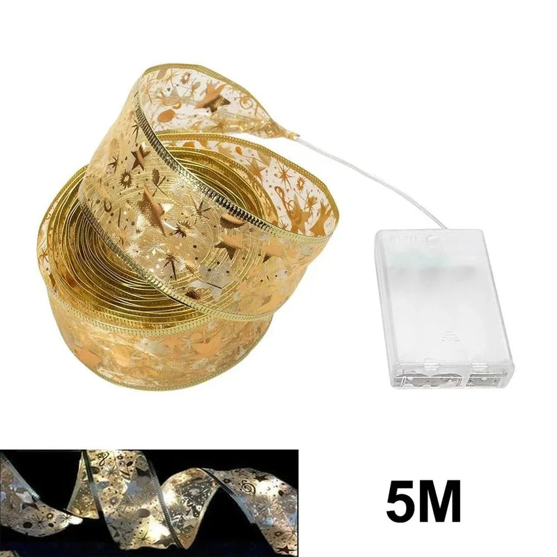 Lumibelle | Weihnachtsband mit Lichterkette | LED Schleifenlicht | Für Baum, Fenster & Tischdeko | Warmweiß | Weihnachten & Neujahr 2026