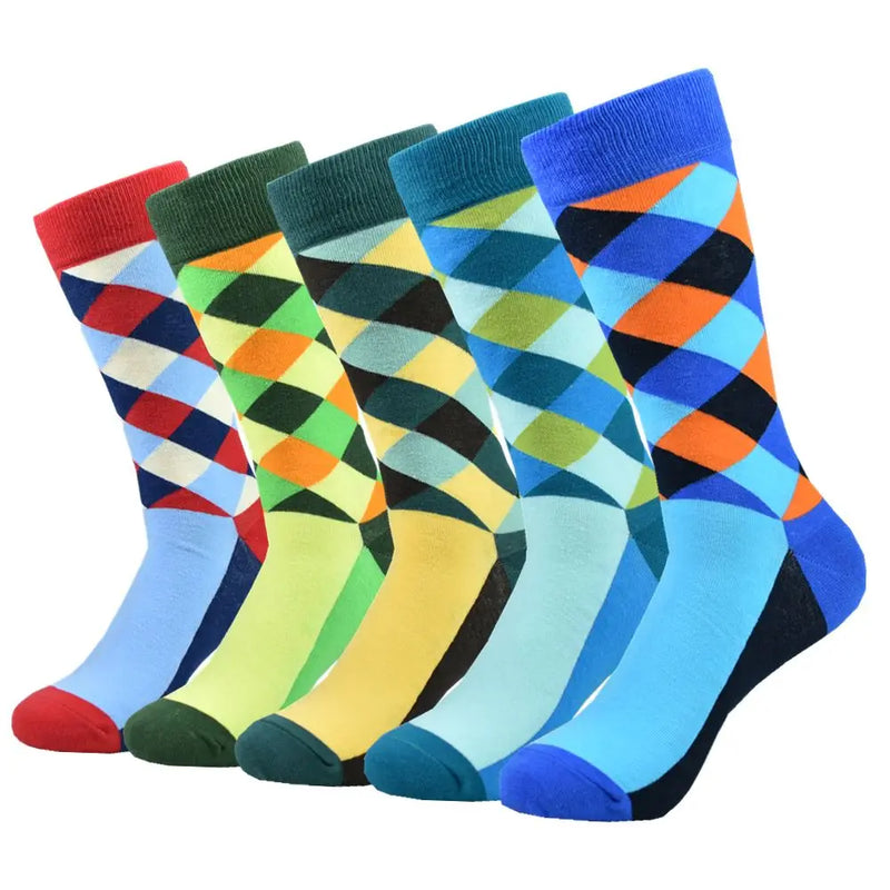 Coloria Herren Socken 5er-Pack | Bunte Freizeit- & Businesssocken | Gekämmte Baumwolle | Größe 40–46