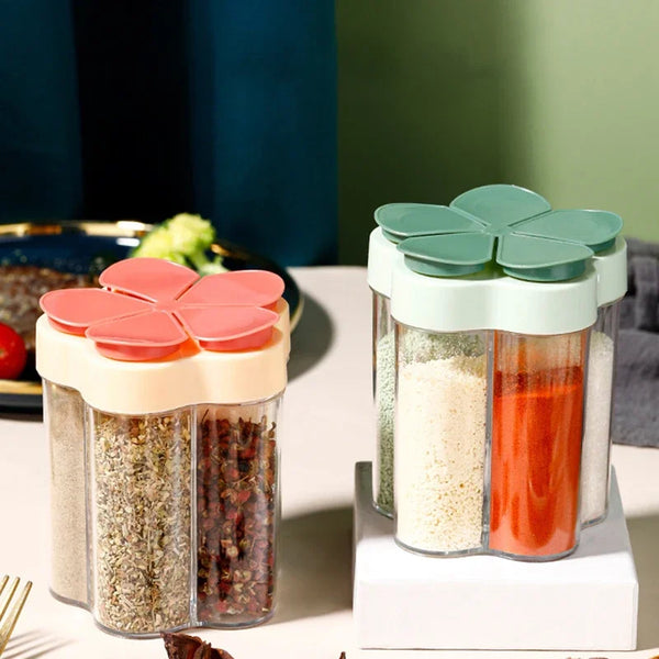 CampSpice ProBox Gewürzdose für Camping | Mit Deckel & separaten Fächern | Transparent & lebensmittelecht | Für Salz, Pfeffer & Grillgewürze