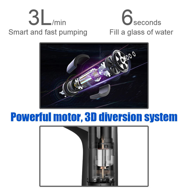 Elektrischer Wasserspender AquaOne Touch | Touch-Bedienung | USB-Ladung | Für Gallonenflaschen