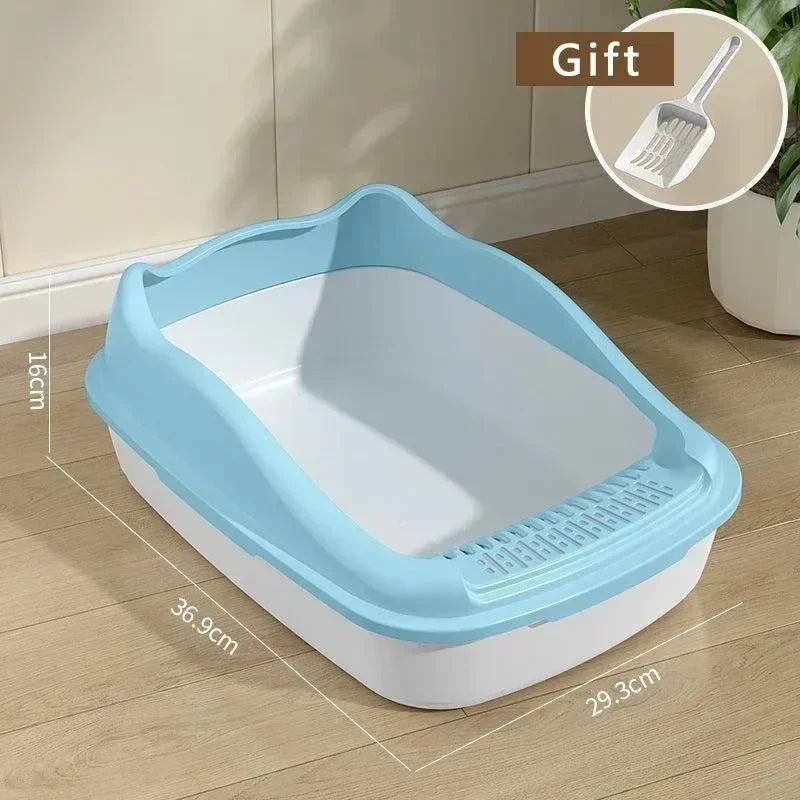 Katzentoilette Felviva CleanStep Mini | Kleine Anti-Spritz Katzentoilette mit hoher Umrandung | Inklusive Streuschaufel | 36,9×29,3×16 cm