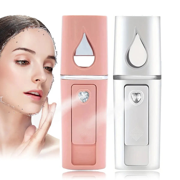 Tragbarer Gesichtsbefeuchter Nuvéna MistCheck | Nano-Hydration & Feuchtigkeitstester | 30 ml | Kompakt 10 cm | Für alle Hauttypen