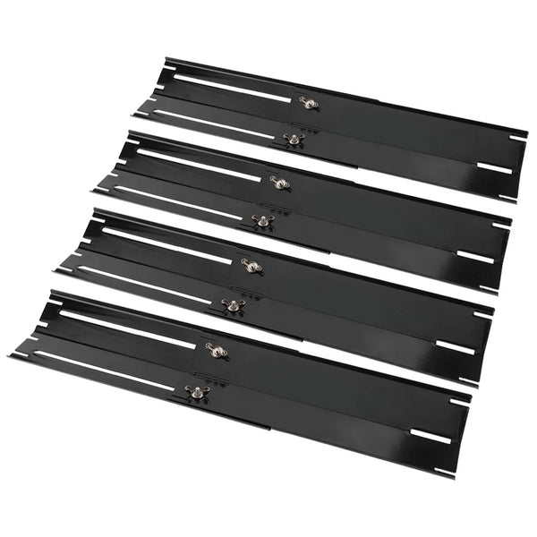 Grillpanzer Verstellbares Hitzeschild für Gasgrills | Ersatz-Thermoplatten aus Emaille | 2/4 Paar Set | Universal einstellbar 30–56 cm