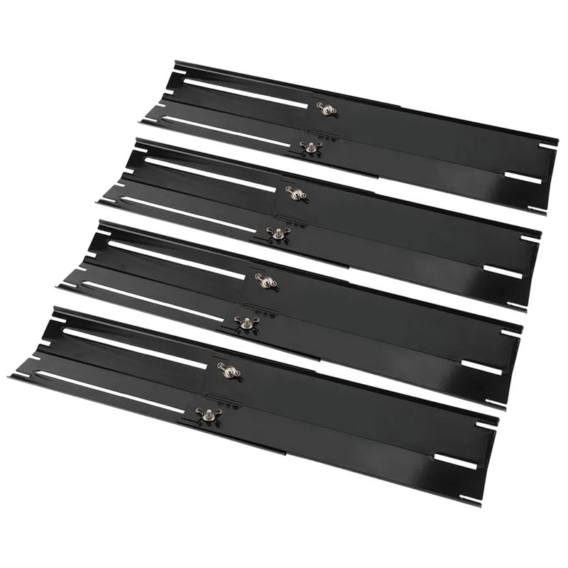 Grillpanzer Verstellbares Hitzeschild für Gasgrills | Ersatz-Thermoplatten aus Emaille | 2/4 Paar Set | Universal einstellbar 30–56 cm
