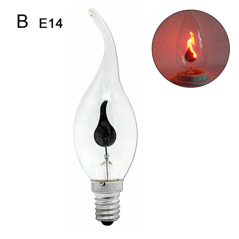 FlammaLux | LED Flammenkerze | Vintage Flackereffekt | E14 / E27 | Warmweiß