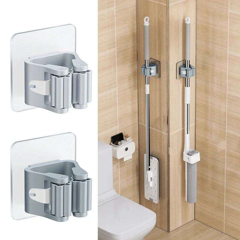 Mopphalter FixoGrip | Selbstklebend & Wasserdicht | Wandmontage ohne Bohren | 4er-Set