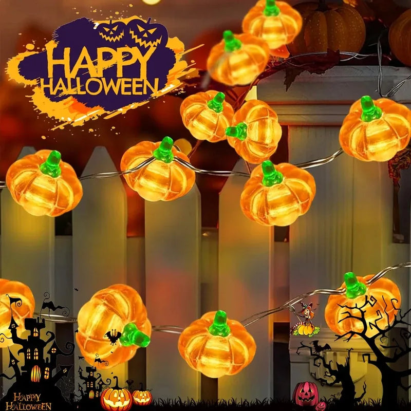 PumpkiLights LED Lichterkette | Halloween Kürbisdeko | 10/20/30 LEDs | 1–3 m | Batteriebetrieben