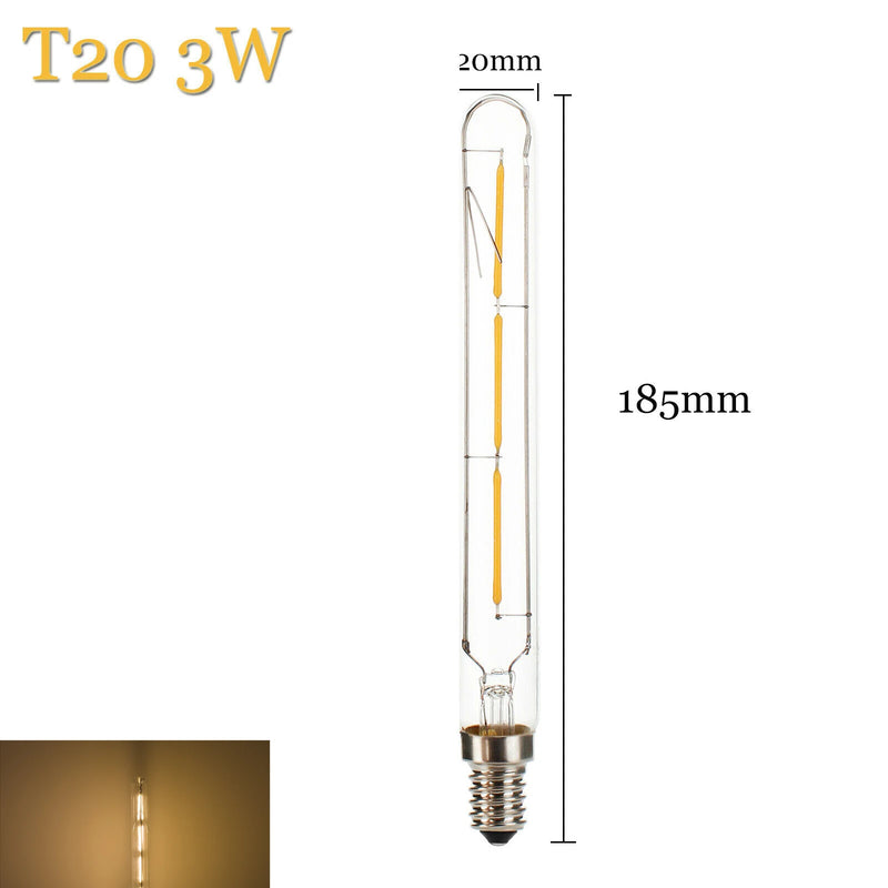 RetroLume | LED Röhrenlampe E14 | Vintage Filament Design | Warmweiß 2700K | 3W / 4W / 6W