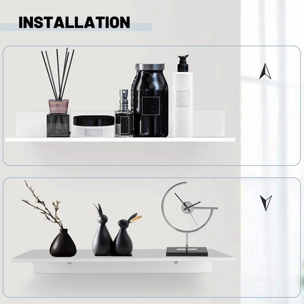 Metallura | Wandregal aus Metall | Schwebendes Regal 30/40/50 cm | Platzsparende Aufbewahrung für Bad, Küche & Schlafzimmer