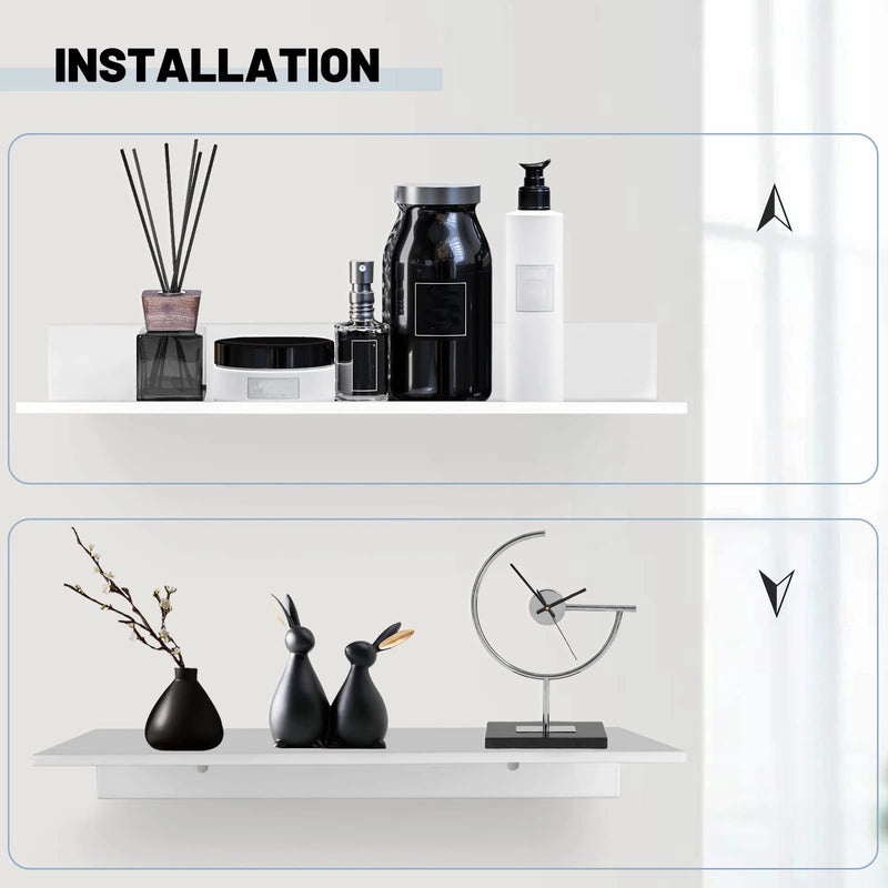 Metallura | Wandregal aus Metall | Schwebendes Regal 30/40/50 cm | Platzsparende Aufbewahrung für Bad, Küche & Schlafzimmer