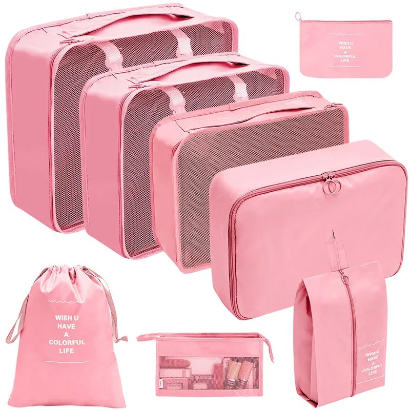 PackWunder Reise-Organizer Set 7/8/9/10-teilig | Faltbare Koffer-Organizer | Für Kleidung, Schuhe & Accessoires