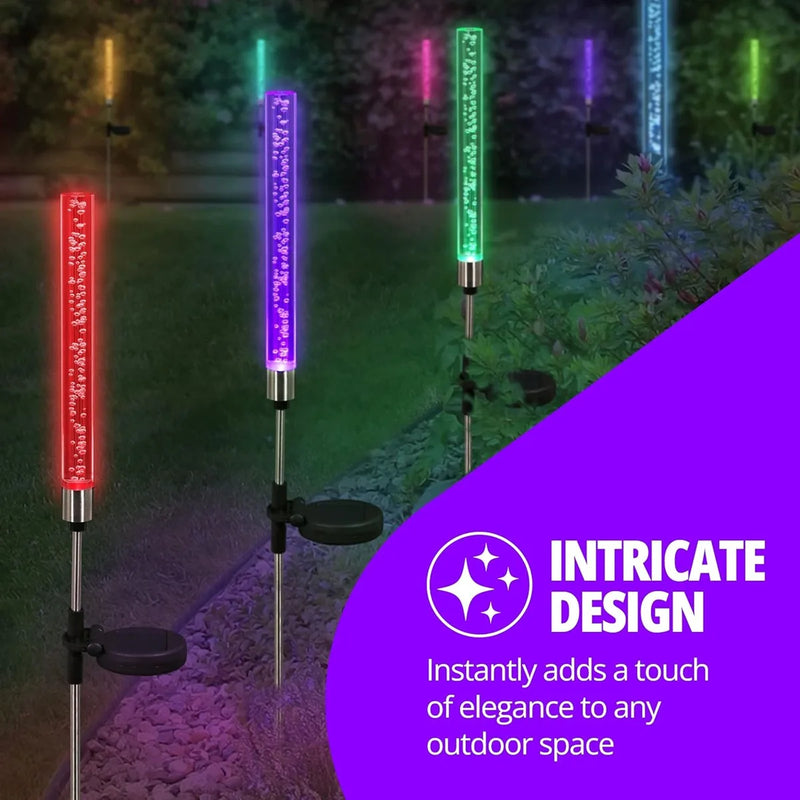GlowBloom | Solar-Gartenlicht mit Blaseneffekt | Farbwechsel LED | Für Terrasse, Rasen & Wegbeleuchtung