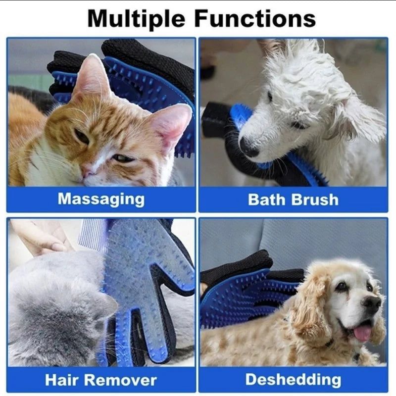 FellGlanz | Katzen- & Hunde-Pflegehandschuh | Selbstreinigende Bürste | 180 Silikon-Noppen | Sanfte Fellpflege & Haarentfernung