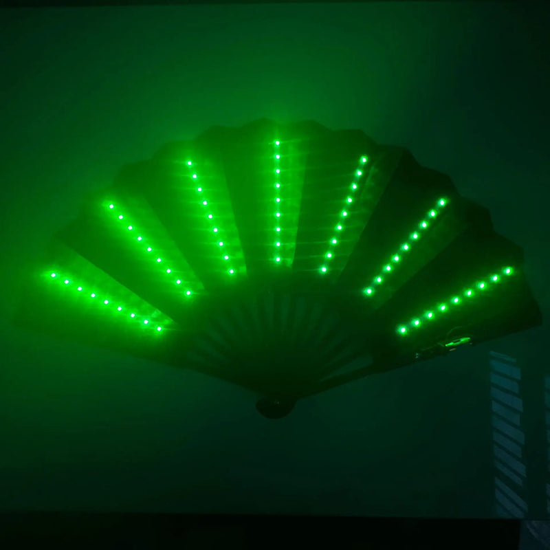 LED Faltfächer LumiFan | Leuchtender Tanzfächer | Glow-in-the-Dark Party Accessoire | Für Festival, Halloween & Shows