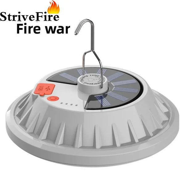 Skyvalo Solar UFO-Campinglampe | Mit Fernbedienung | Wiederaufladbar & Tragbar | Für Outdoor, Notfall & Nachtmärkte