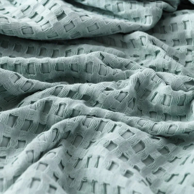 Cotora Waffeldecke | Baumwoll-Decke Waffelpiqué | 100% Baumwolle | Leicht & Atmungsaktiv | Für Bett, Sofa & Reisen