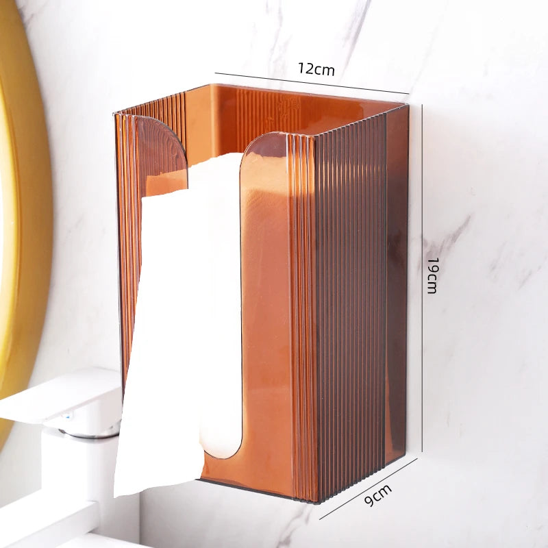Lucentra Wand-Taschenbox | Transparenter Acryl-Tücherhalter | Wandmontierbarer Papiertuchspender für Bad & Wohnzimmer | Multifunktional & Modern