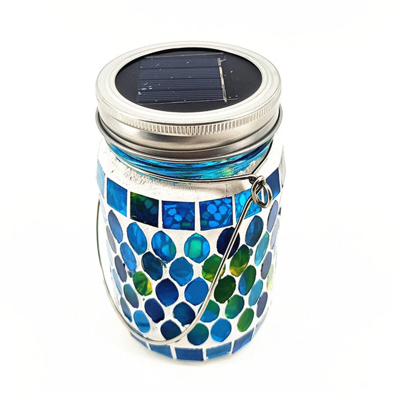 Solaria LumoMosa Solarlaterne Mosaik LED | Hängelampe für Garten & Terrasse | Wasserdicht & Tragbar | 13 cm Hoch