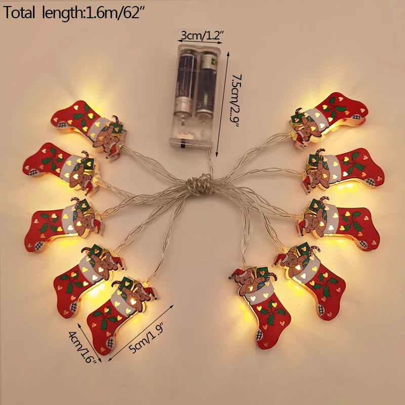 LED Weihnachtslichter FrostGlow | Acryl Schneemann & Tannenbaum | 10er Lichterkette | Festliche Deko für Weihnachten & Neujahr 2025