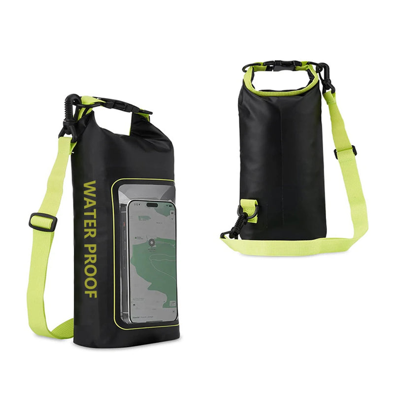 AquaVault Wasserdichte Dry Bag 2L | Mit Touchscreen-Fenster | Outdoor Tasche für Kajak, Trekking & Wassersport