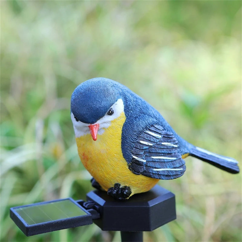 Luminavia | Solar Vogel Gartenleuchte | LED Tierfigur aus Harz | Wetterfest & dekorativ