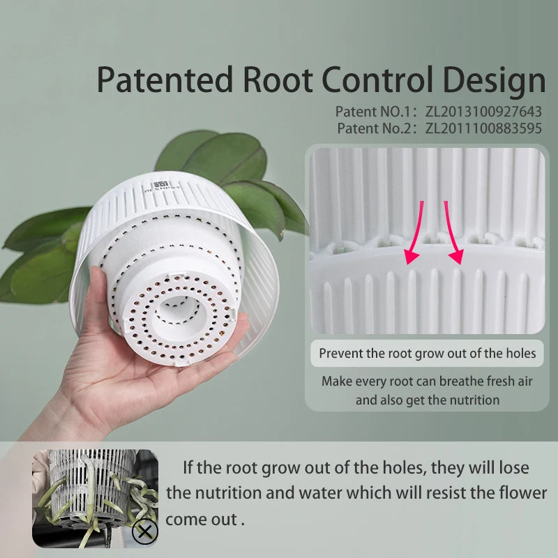 Aeroluna Orchideentopf mit Belüftungslöchern | Perfekte Drainage | Für Innen & Außen | 12 cm | Robustes PP-Material