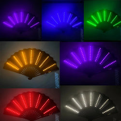 LED Faltfächer LumiFan | Leuchtender Tanzfächer | Glow-in-the-Dark Party Accessoire | Für Festival, Halloween & Shows