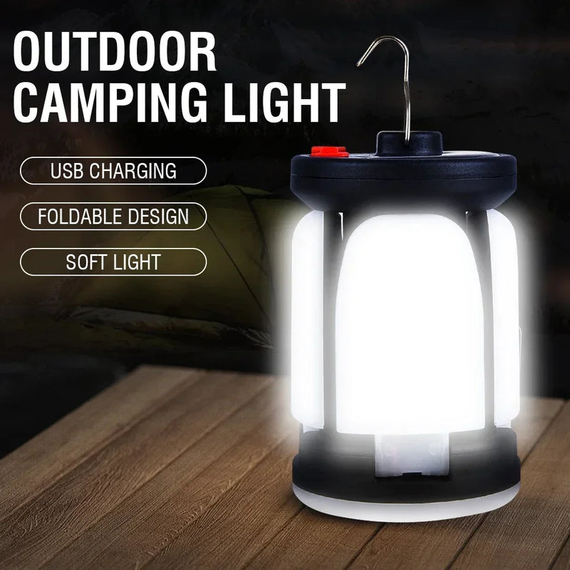 LUMALITE Solar Campinglampe | USB & Solar Aufladung | 6 Lichtmodi | Faltbar & Powerbank – 1000 Lumen