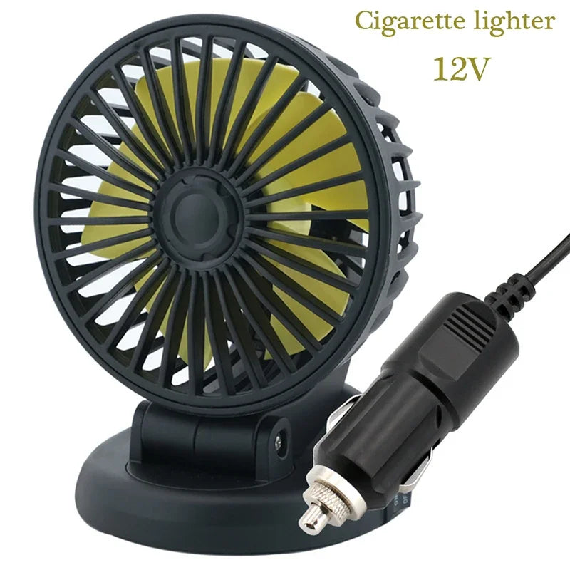 Ventoro Auto-Ventilator 12V/24V/5V | USB oder Zigarettenanzünder | Drehbar & Kompakt | Für PKW, LKW, SUV, Wohnmobil & Büro