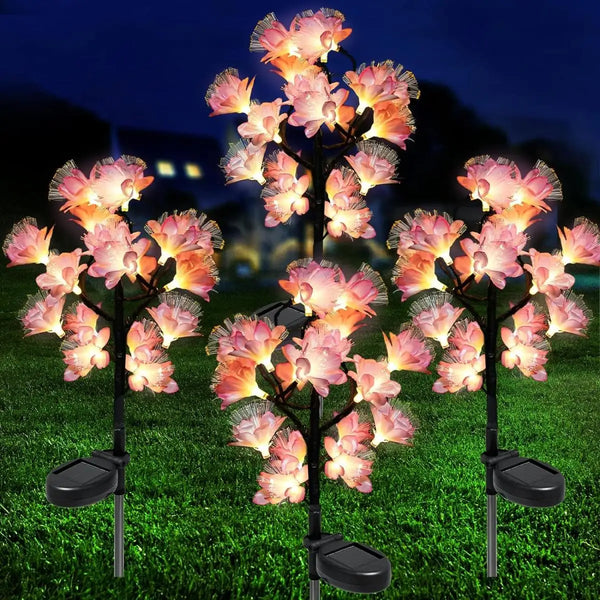 LumiBlossom Solar Gartenleuchten Kamelienblüten | 15 LED Outdoor Deko-Lichter | Wasserdicht & Solarbetrieben | Stimmungsbeleuchtung für Garten & Terrasse