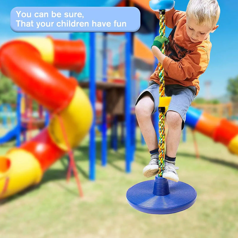 Klimora Kletterseil mit Plattform & Scheibe | 200 cm Länge | Für Kinder ab 3 Jahren | Fördert Balance & Motorik
