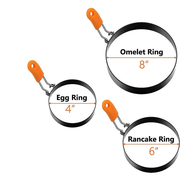 Cookova Silikon-Ei- & Pfannkuchenform mit Edelstahlgriff | Antihaft & Hitzebeständig | Für Eier, Pancakes & mehr | Ø ca. 9 cm