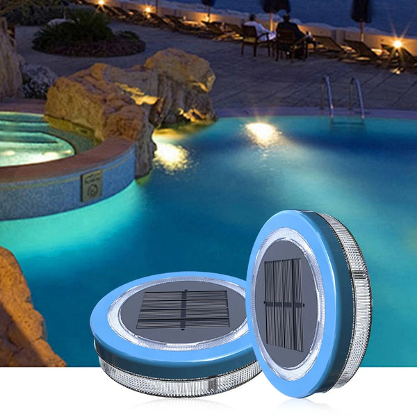 AquaGlow Solar-Poollicht | Schwimmend & Wasserdicht | Blaue LED | 11,6×2,5 cm