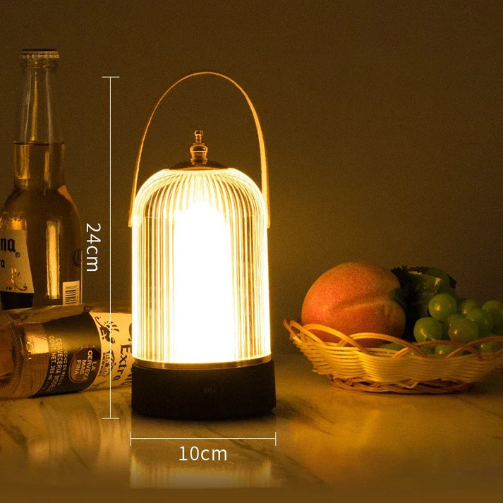 LumiCage Vintage LED Tischlampe | Vogelkäfig-Design | Tragbar & Wiederaufladbar | Warmweißes Licht