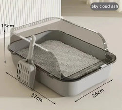 Katzenklo Pawlino CleanZone | Halb- oder Vollgeschlossene Katzentoilette | Spritzschutz & Anti-Streuverlust | 37×26×15 cm oder 42×32×27 cm