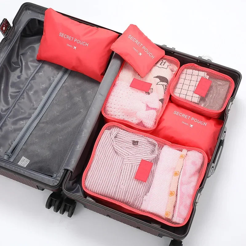 ReiseLina Kofferorganizer Set | 6-teilig | Wasserdicht & Platzsparend | Aus Oxford-Stoff