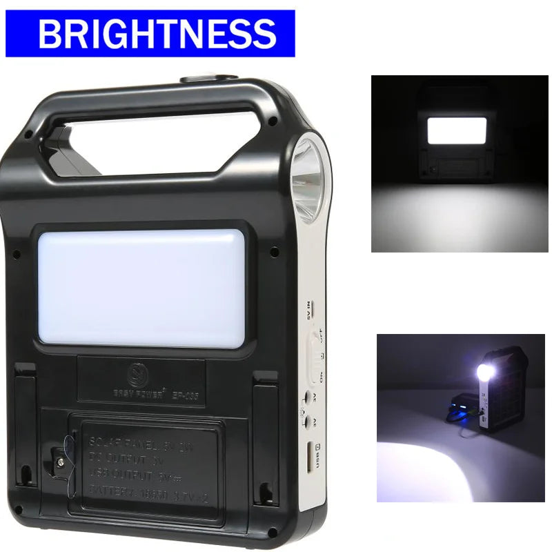 SunergyKit Tragbares Solar-Generator-Set | 15 W mit Akku & LED-Lampe | USB-Ladefunktion | Für Camping, Notbeleuchtung & Outdoor | 20,5 × 15 × 5 cm