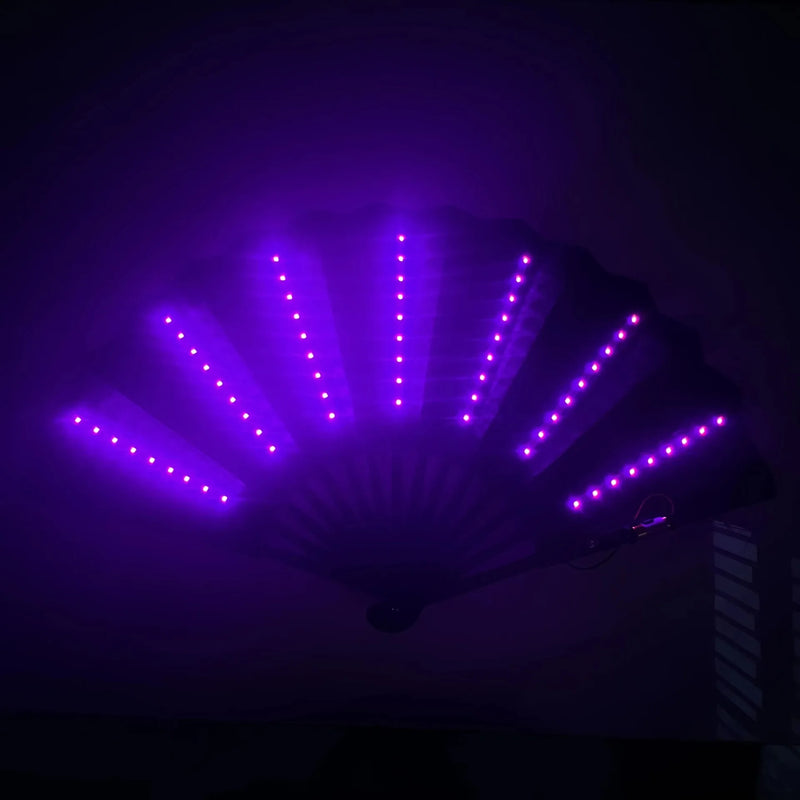 LED Faltfächer LumiFan | Leuchtender Tanzfächer | Glow-in-the-Dark Party Accessoire | Für Festival, Halloween & Shows