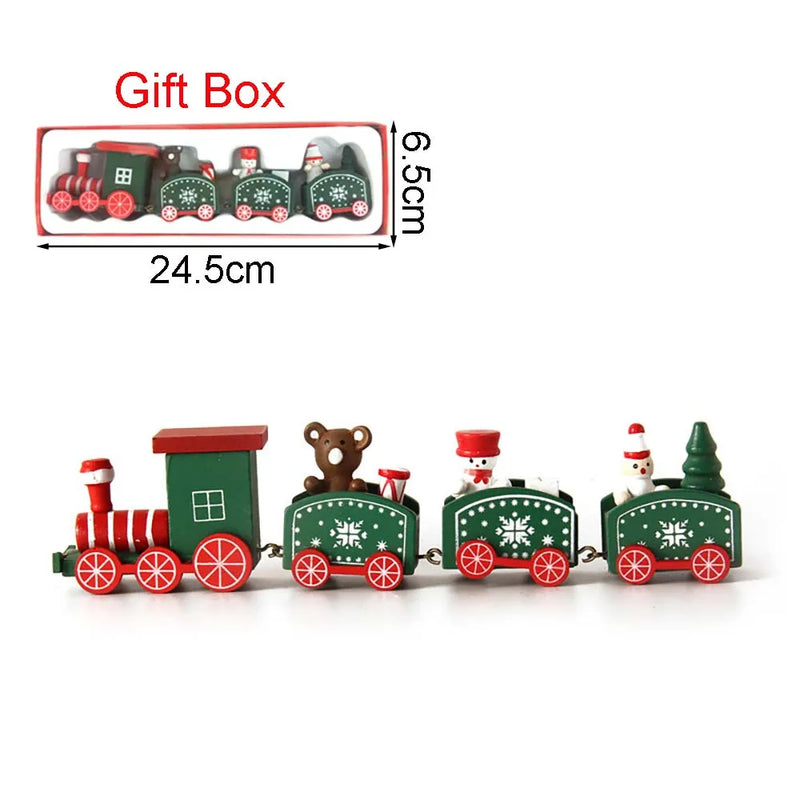 Nordica Express | Weihnachtszug Deko aus Holz | Bewegliche Lok & Waggons | Festliche Tischdeko & Geschenkidee