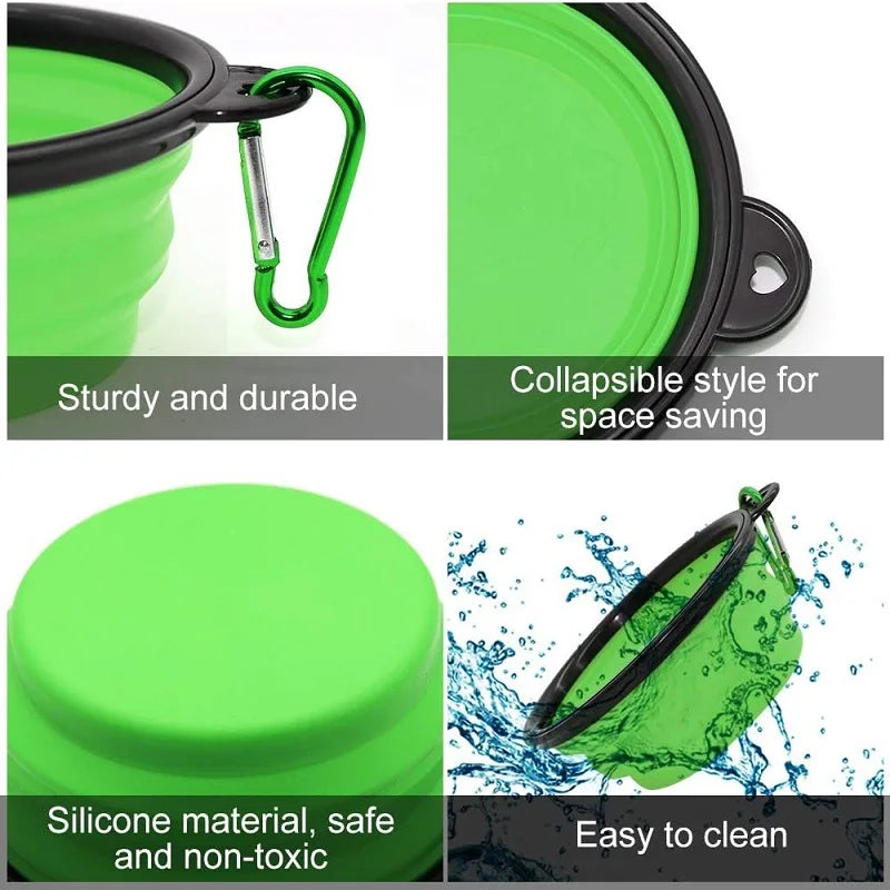 ReiseNapf FlexiBowl | 2-in-1 Faltbarer Hundenapf & Spender | Silikon | Für Unterwegs & Outdoor