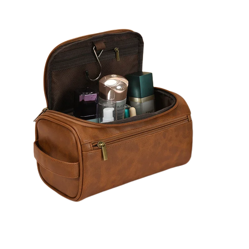 Kulturbeutel HERQVEST Classic | Vintage-Look & Hängesystem | Für Herren | Reisetasche für Kosmetik & Pflege