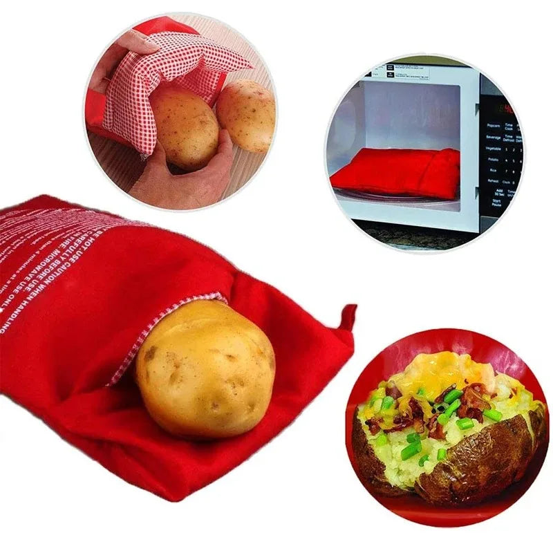Mikrowellen-Kartoffelbeutel QuickTato | Für Ofenkartoffeln in 4 Minuten | Wiederverwendbar & Waschbar | 19 × 25 cm